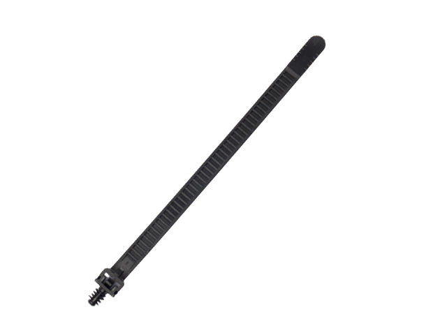 Integrated fixed zip tie with cedar head and disc